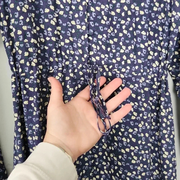 Rails Jade Ditsy Floral Midi Tie Waist Long Sleeve Dress sz Medium - Picture 6 of 12